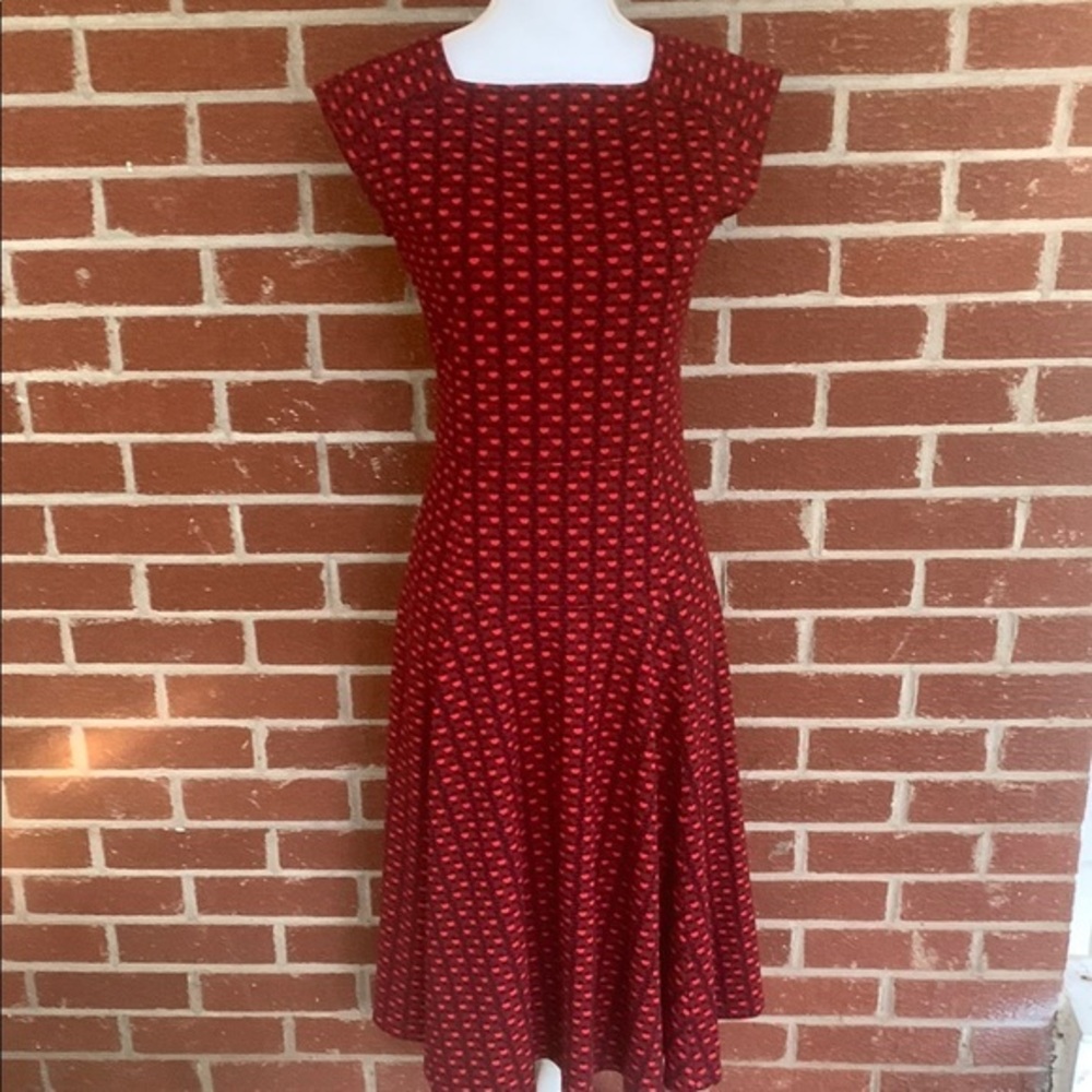 Lands End red knit dress